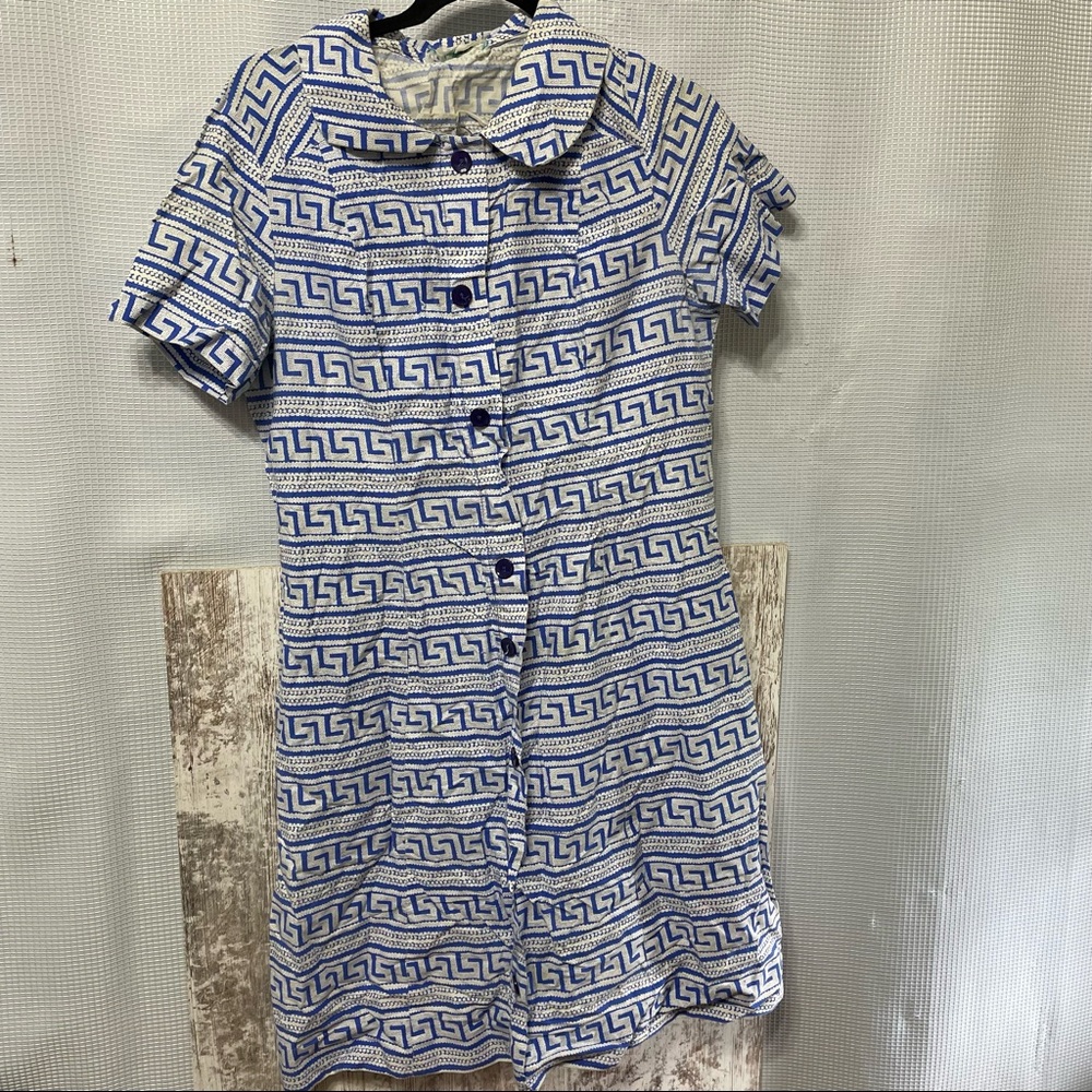 Vintage 1950s 1960s Dress Kay Whitney Cotton Dress Size Medium